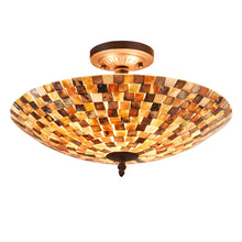 Load image into Gallery viewer, RADIANCE goods Mosaic 2 Light Seashell Semi-Flush Ceiling Mount 16" Wide