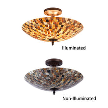 Load image into Gallery viewer, RADIANCE goods Mosaic 2 Light Seashell Semi-Flush Ceiling Mount 16" Wide