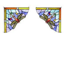 Load image into Gallery viewer, RADIANCE goods 2 Pieces Dragonfly Stained Glass Window Panel 9.8"x9.8"
