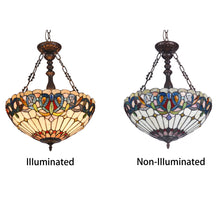 Load image into Gallery viewer, RADIANCE goods Victorian-Style 3 Light Inverted Ceiling Pendant 18" Shade