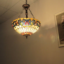Load image into Gallery viewer, RADIANCE goods Victorian-Style 3 Light Inverted Ceiling Pendant 18" Shade