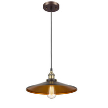 Load image into Gallery viewer, RADIANCE goods Industrial 1 Light Rubbed Bronze Ceiling Pendant 14" Wide