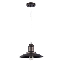 Load image into Gallery viewer, RADIANCE goods Industrial 1 Light Rubbed Bronze Ceiling Pendant 12" Wide