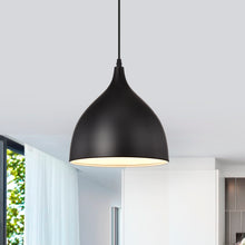 Load image into Gallery viewer, RADIANCE goods Industrial 1 Light Textured Black Ceiling Pendant 10" Wide