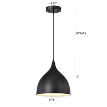 Load image into Gallery viewer, RADIANCE goods Industrial 1 Light Textured Black Ceiling Pendant 10" Wide