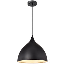 Load image into Gallery viewer, RADIANCE goods Industrial 1 Light Textured Black Ceiling Pendant 14" Wide