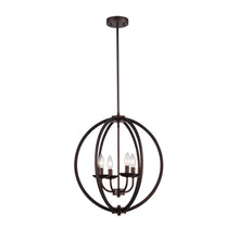 Load image into Gallery viewer, RADIANCE goods Industrial 4 Light Rubbed Bronze Ceiling Pendant 18" Wide