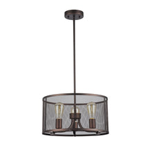 Load image into Gallery viewer, RADIANCE goods Industrial 3 Light Rubbed Bronze Ceiling Pendant 16" Wide