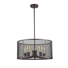 Load image into Gallery viewer, RADIANCE goods Industrial 5 Light Rubbed Bronze Ceiling Pendant 20" Wide