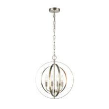 Load image into Gallery viewer, RADIANCE goods Industrial 4 Light Brushed Nickel Ceiling Pendant 16" Wide