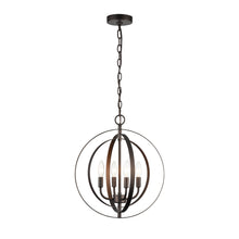 Load image into Gallery viewer, RADIANCE goods Industrial 4 Light Rubbed Bronze Ceiling Pendant 16" Wide