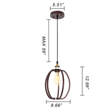 Load image into Gallery viewer, RADIANCE goods Industrial 1 Light Oil Rubbed Bronze Ceiling Pendant 8" Wide