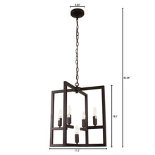 Load image into Gallery viewer, RADIANCE goods Farmhouse 5 Light Oil Rubbed Bronze Ceiling Pendant 18" Wide