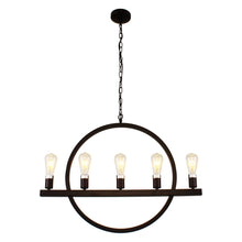 Load image into Gallery viewer, RADIANCE goods Farmhouse 5 Light Oil Rubbed Bronze Ceiling Pendant 32" Wide