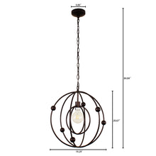 Load image into Gallery viewer, RADIANCE goods Farmhouse 1 Light Oil Rubbed Bronze Ceiling Pendant 18" Wide