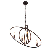 Load image into Gallery viewer, RADIANCE goods Transitional 6 Light Rubbed Bronze Ceiling Pendant 27" Wide