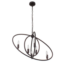Load image into Gallery viewer, RADIANCE goods Transitional 6 Light Rubbed Bronze Ceiling Pendant 27" Wide