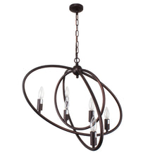Load image into Gallery viewer, RADIANCE goods Transitional 6 Light Rubbed Bronze Ceiling Pendant 27" Wide