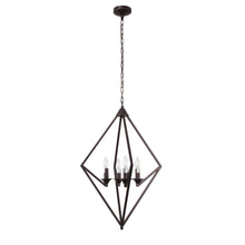 Load image into Gallery viewer, RADIANCE goods Transitional 4 Light Rubbed Bronze Ceiling Pendant 19.5" Wide
