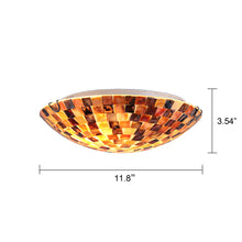 Load image into Gallery viewer, RADIANCE goods Mosaic-Style 2 Light Seashell Flush-Mount Ceiling Fixture 12" Wide
