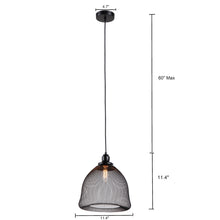 Load image into Gallery viewer, RADIANCE goods Industrial 1 Light Textured Black Ceiling Pendant 12" Wide