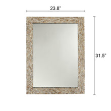 Load image into Gallery viewer, RADIANCE goods Seashell Finish Rectangular Framed Wall Mirror 32"
