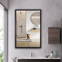 Load image into Gallery viewer, RADIANCE goods Textured Black Rectangular Framed Wall Mirror 36"