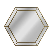Load image into Gallery viewer, RADIANCE goods Golden Finish Hexagon Framed Wall Mirror 30"