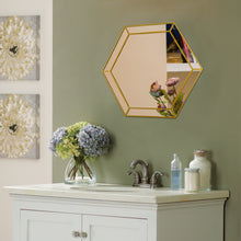 Load image into Gallery viewer, RADIANCE goods Golden Finish Hexagon Framed Wall Mirror 30"