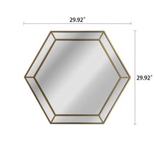 Load image into Gallery viewer, RADIANCE goods Golden Finish Hexagon Framed Wall Mirror 30"