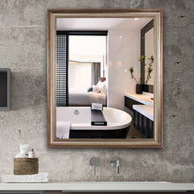 Load image into Gallery viewer, RADIANCE goods Textured Brass Rectangular Framed Wall Mirror 33"