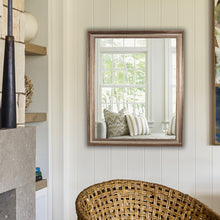 Load image into Gallery viewer, RADIANCE goods Textured Brass Rectangular Framed Wall Mirror 33"