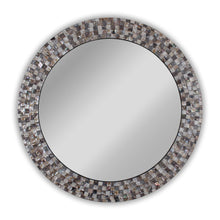 Load image into Gallery viewer, RADIANCE goods Vertical Seashell Finish Round Framed Wall Mirror 30"