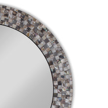 Load image into Gallery viewer, RADIANCE goods Vertical Seashell Finish Round Framed Wall Mirror 30"