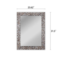Load image into Gallery viewer, 8M103-BS32VRT RADIANCE goods Vertical/Horizontal Seashell Rectangle Framed Wall Mirror 32"