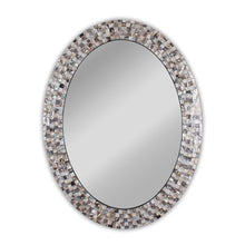 Load image into Gallery viewer, RADIANCE goods Vertical Seashell Finish Oval Framed Wall Mirror 35"