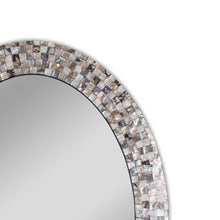 Load image into Gallery viewer, RADIANCE goods Vertical Seashell Finish Oval Framed Wall Mirror 35"