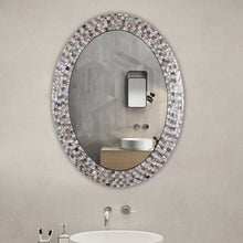 Load image into Gallery viewer, RADIANCE goods Vertical Seashell Finish Oval Framed Wall Mirror 35"