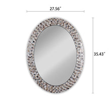 Load image into Gallery viewer, RADIANCE goods Vertical Seashell Finish Oval Framed Wall Mirror 35"