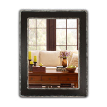 Load image into Gallery viewer, RADIANCE goods Wood & Iron Silver/Black Rectangle Framed Wall Mirror 35"