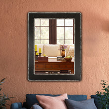 Load image into Gallery viewer, RADIANCE goods Wood & Iron Silver/Black Rectangle Framed Wall Mirror 35"