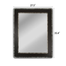Load image into Gallery viewer, RADIANCE goods Wood & Iron Silver/Black Rectangle Framed Wall Mirror 35"