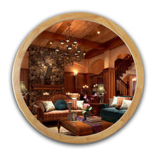 Load image into Gallery viewer, RADIANCE goods Maple Finish Round Framed Wall Mirror 24"