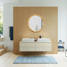 Load image into Gallery viewer, RADIANCE goods Maple Finish Round Framed Wall Mirror 24"