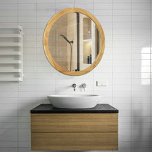 Load image into Gallery viewer, RADIANCE goods Maple Finish Framed Wall Mirror 28"