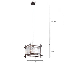 Load image into Gallery viewer, RADIANCE goods Contemporary 4 Lights Rubbed Bronze Ceiling Pendant 15" Wide