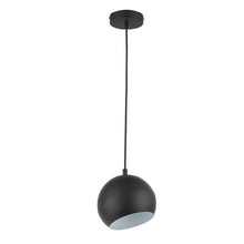 Load image into Gallery viewer, RADIANCE goods Contemporary 1 Light Matt Black/White Ceiling Pendant 8" Wide