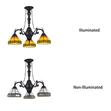Load image into Gallery viewer, RADIANCE goods Tiffany-Style 3 Light Chandelier 20.5" Wide