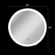 Load image into Gallery viewer, RADIANCE goods Embedded Round TouchScreen LED Mirror 3000-6000K 24"