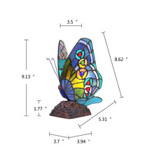 Load image into Gallery viewer, RADIANCE goods Tiffany-style 1 Light Butterfly Accent Table Lamp 10" Tall